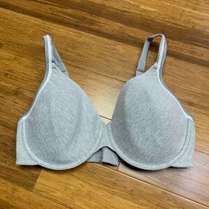 Playtex Bra 5005 Womens 36D Gray Cottonista Shape Underwire Comfort TShirt Lined
